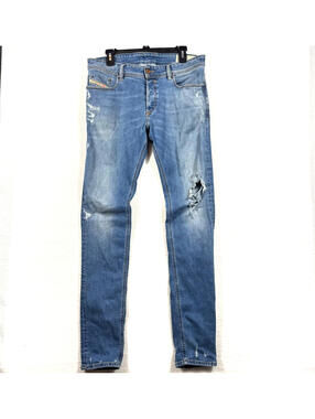 DIESEL 31x32 Sleenker Slim Skinny Stretch Distressed Denim Jeans Washed Y2K